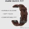 OUTVI 26 watch band compatible with garmin fenix 5X 6X Pro 7X 3 hr quick fit 26mm bands replacement for Epix Pro Gen 2 51mm Enduro 2 Descent Mk1 Mk2 Mk2i Mk3i tactix soft silicone men women Brown view 4