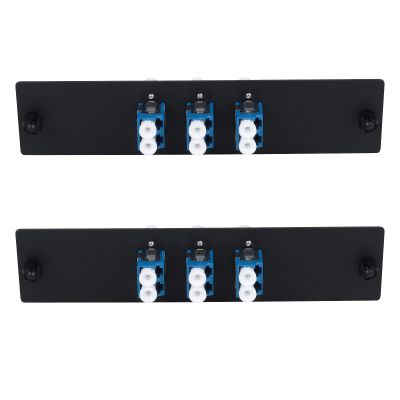 fyboptwu - 6 Fibers LC to LC Duplex Single Mode Fiber Patch Panel with 3 pcs LC/LC UPC Duplex Singlemode Fiber Optic Coupler Adapters Connector,2pcs