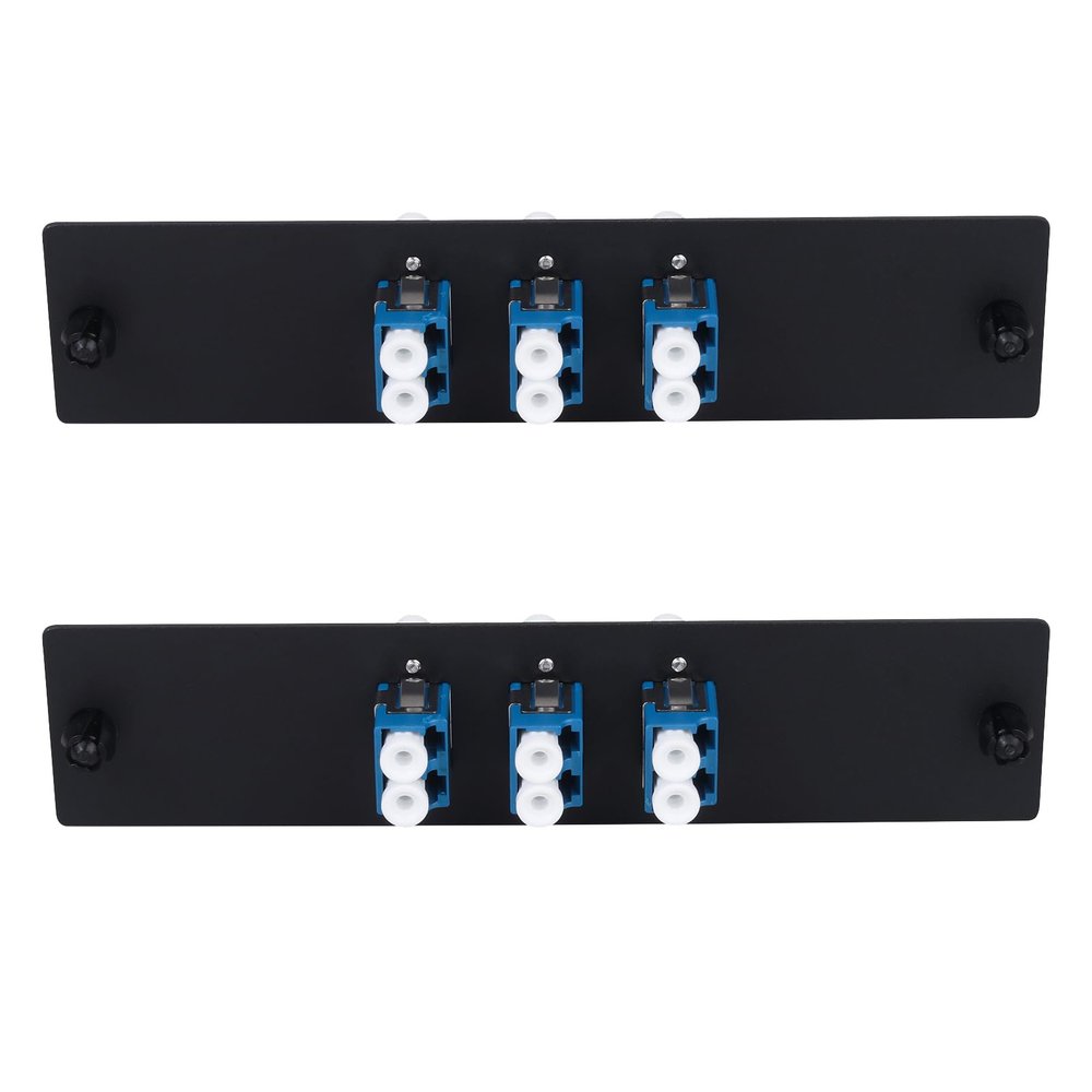 fyboptwu - 6 Fibers LC to LC Duplex Single Mode Fiber Patch Panel with 3 pcs LC/LC UPC Duplex Singlemode Fiber Optic Coupler Adapters Connector,2pcs
