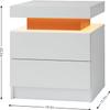 Nightstand LED Bedside Table Cabinet Lights Modern End Side Table with 2 Drawers for Bedroom, Living Room, Salon and Office. (Pink+White@1) view 2