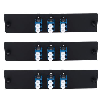 fyboptwu 6-Port LC Duplex SM Fiber Patch Panel with 3 UPC Adapters, 3pcs