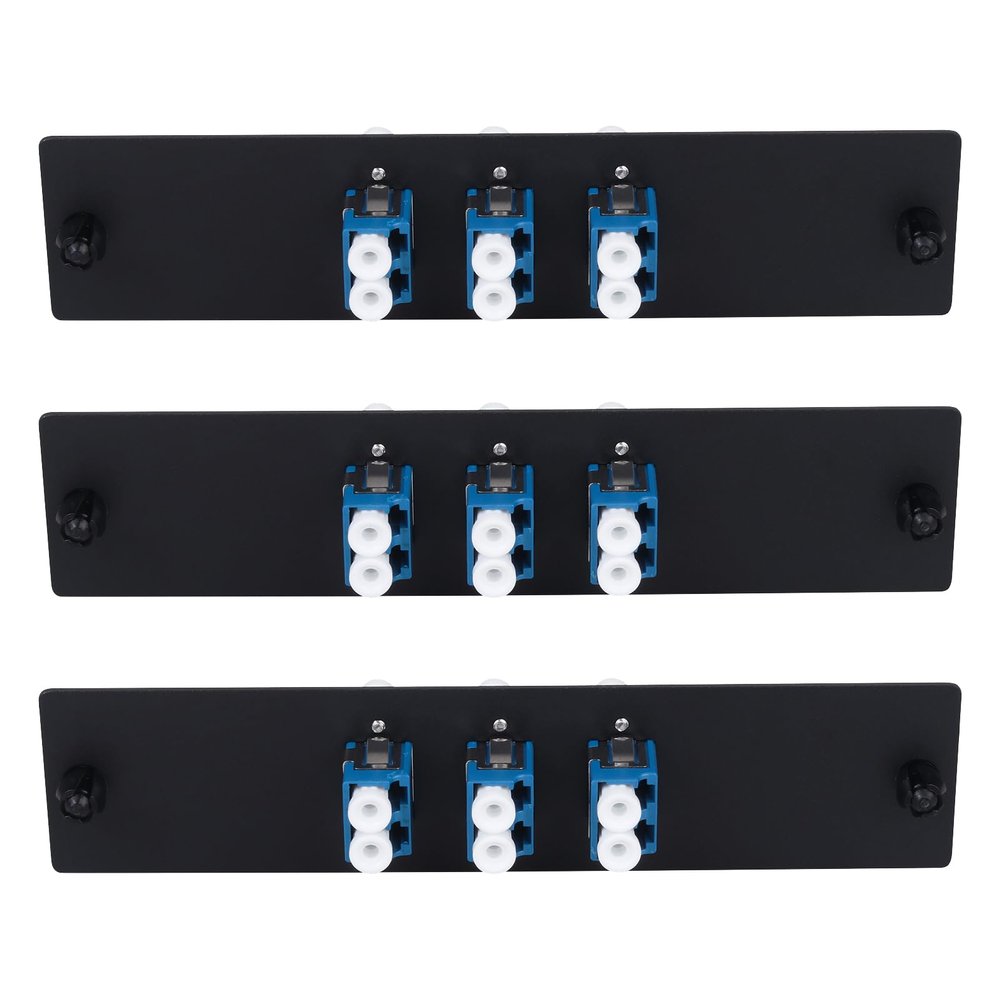 fyboptwu 6-Port LC Duplex SM Fiber Patch Panel with 3 UPC Adapters, 3pcs