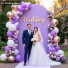 6.6 FT Arch Backdrop Cover, Wedding Purple Arch Covers Stretchy Backdrop Spandex Fitted for Chiara Stand Birthday Baby Shower Party Ceremony Decoration Purple 6.6FT view 2