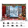 10x8ft Christmas Backdrop Winter Snowy Forest Window Wonderland Photography Background Merry Xmas New Year Eve Family Party Banner Decorations Supplies Photo Booth Props view 2