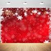 12x8ft Christmas Backdrop Red Winter Snowflakes Photography Background Merry Xmas New Year Family Party Banner Decorations Supplies Photo Booth Props view 1