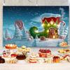 10x6.5ft Christmas Backdrop Winter Snowflakes Santa Cabin Photography Background Kids Xmas Fairy Themed Party Banner Decorations Supplies Photo Booth Props view 3
