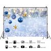 15x10ft Christmas Backdrop Winter Snow Blue Balls Photography Background Merry Xmas Family New Year Eve Party Banner Decorations Supplies Photo Booth Props view 2