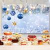 15x10ft Christmas Backdrop Winter Snow Blue Balls Photography Background Merry Xmas Family New Year Eve Party Banner Decorations Supplies Photo Booth Props view 4