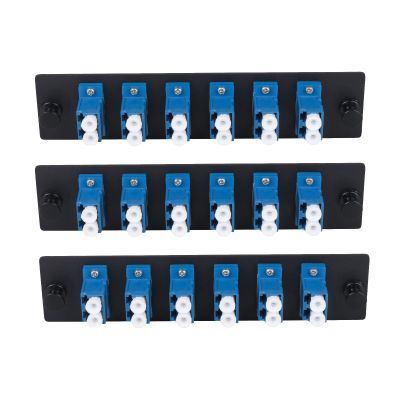 fyboptwu 12-Port LC Duplex SM Fiber Patch Panel with 6 UPC Adapters, 3pcs