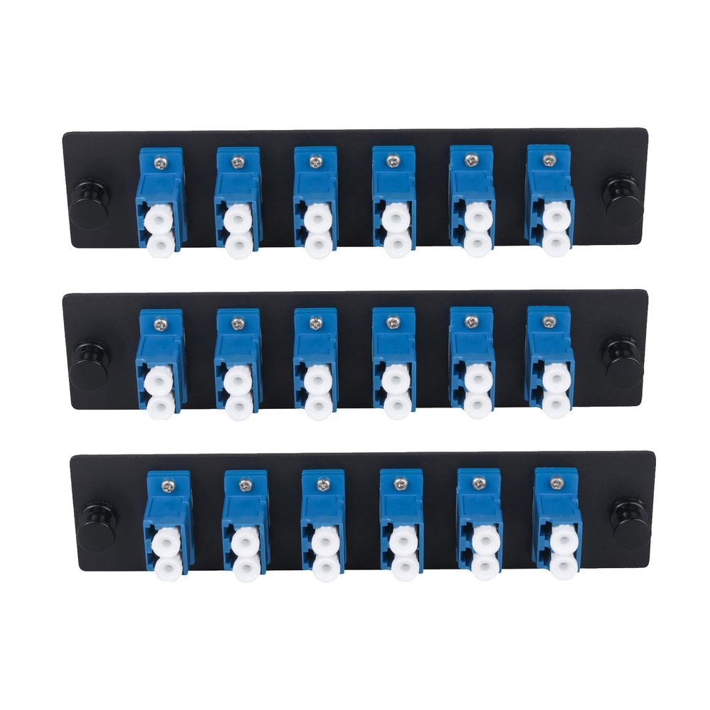 fyboptwu 12-Port LC Duplex SM Fiber Patch Panel with 6 UPC Adapters, 3pcs