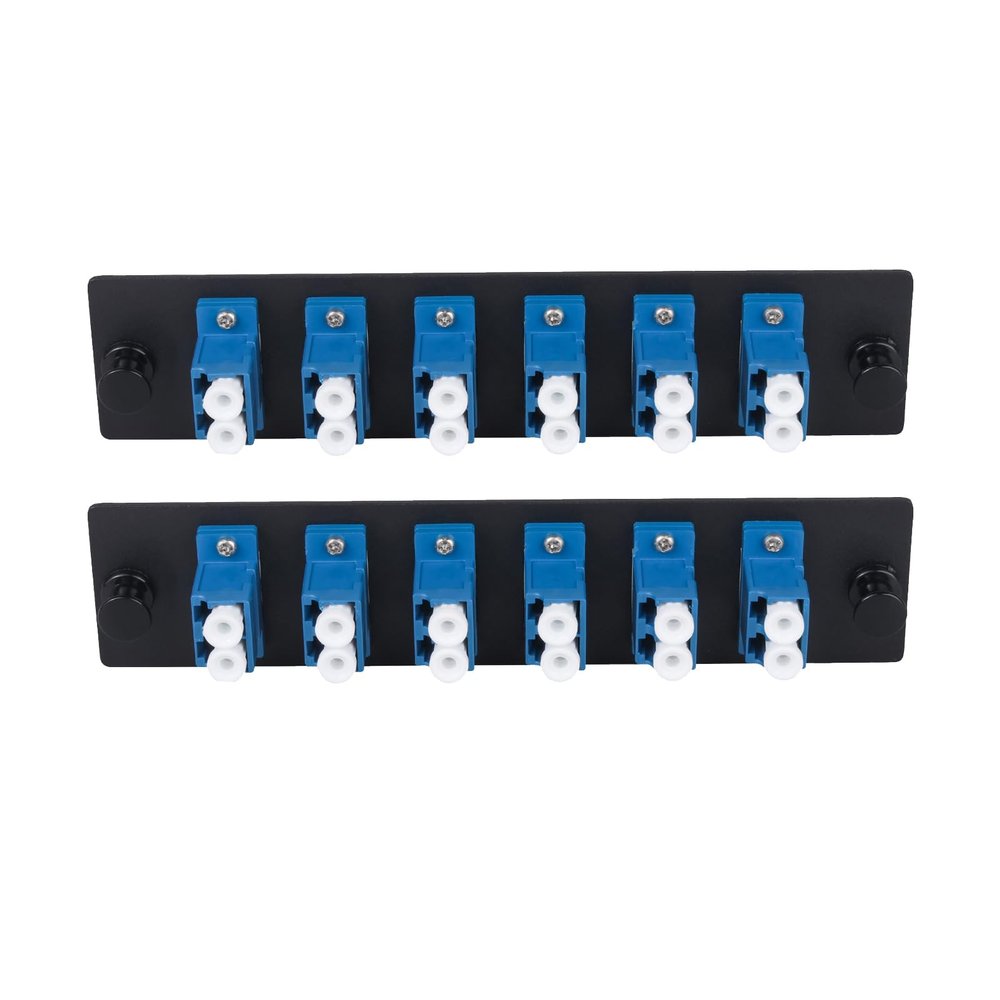 fyboptwu 12-Port LC Duplex SM Fiber Patch Panel with 6 UPC Adapters, 2pcs