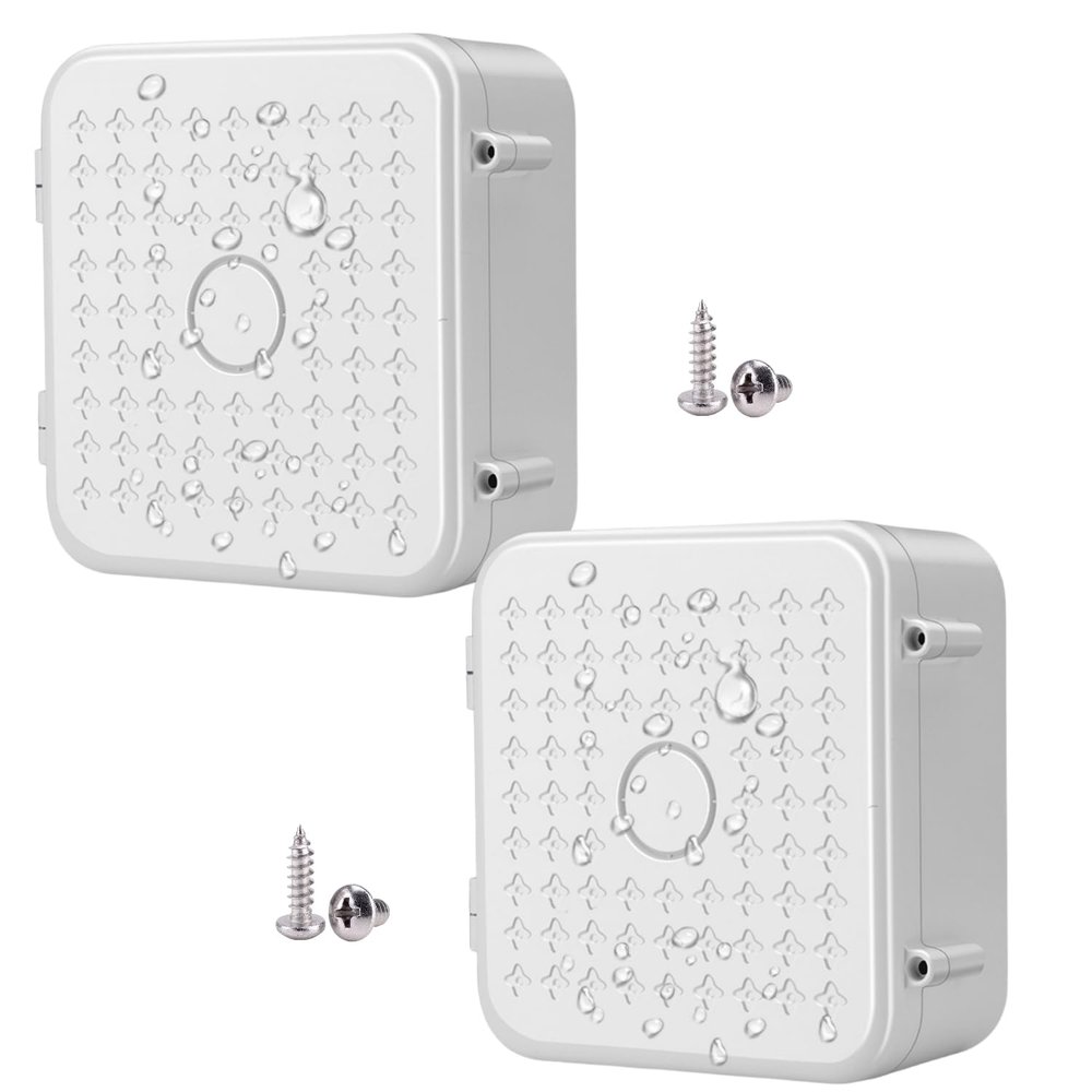 CTXSumTec 2-Pack 5.5" Square Security Camera Junction Box Mouting Bracket, Universal Bullet Dome Camera Junction Outlet Box Mount Hide Cable Junction Box for CCTV Surveillance Camera