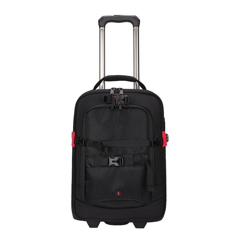 ZGYDNM Trolley case Camera Bag Waterproof Professional DSLR Camera Carry-on case Video Photos Digital Camera Trolley case Pulley (Color : Large)