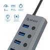Akasa Powered USB Hub, Aluminium 7 USB Port with 3.2 Gen 1 (5Gbps) Superspeed and Individual Switch for PC Laptop, Desktop and More, Both UK/EU Plugs Included, AK-HB-21BKCM view 2