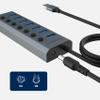 Akasa Powered USB Hub, Aluminium 7 USB Port with 3.2 Gen 1 (5Gbps) Superspeed and Individual Switch for PC Laptop, Desktop and More, Both UK/EU Plugs Included, AK-HB-21BKCM view 4