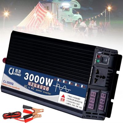 3000W/4000W/5000W Pure sine Wave Inverter 12V 24V 48V 60V 72V DC to 110V 120V AC Converter,Car Power Inverter for Household, RV, Truck, Power Inverter sockets 2 Cooling Fans (Color : 3000W, Size : 1