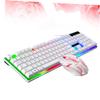 Set Keyboard Backlight Mechanical Feeling Keyboard Compact Ergonomic Led and Ergonomic Gaming Corded Mouse USB White Accessories view 3