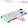 Set Keyboard Backlight Mechanical Feeling Keyboard Compact Ergonomic Led and Ergonomic Gaming Corded Mouse USB White Accessories view 4