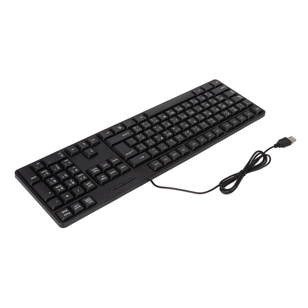 Arabic Keyboard with Clear Characters, 104 Keys, Interface, Plug and Play, Scope of Application for Office and Home Use