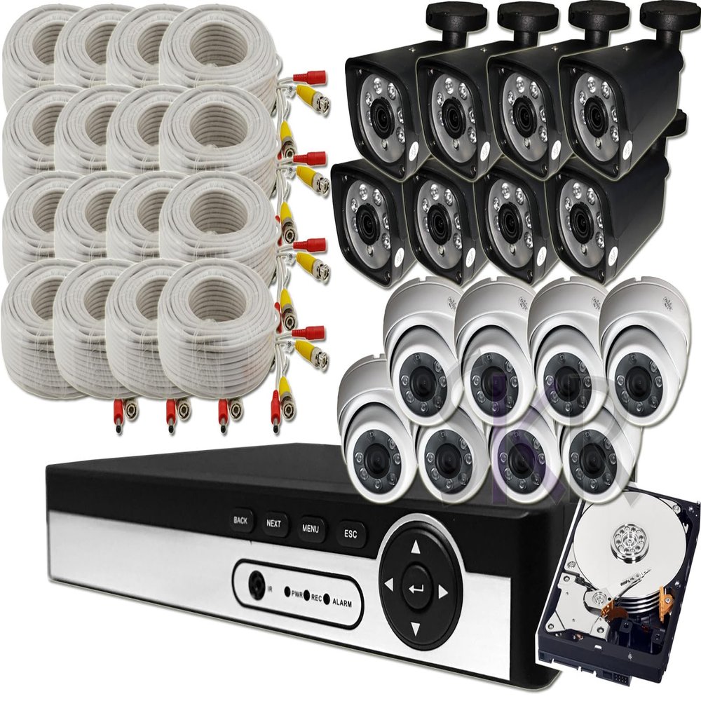 Sikker Standalone 16 Channel CCTV DVR Recorder with 8TB Hard Drive pre-Installed + 1080P 2MP Indoor Outdoor Camera Home/Business Video Surveillance Security System Motion/face Detection Record