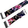 NICKSTON Floral FL-5 Black with Red Roses Band Compatible with Fitbit Charge 6 5 4 3 and Charge 2 Tracker Leather Strap (2. Silver Color Buckle Adapters, For Charge 6/5) view 4