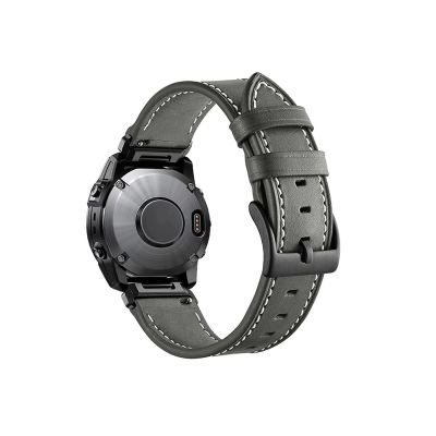 22mm 26mm Quickfit Leather Smart Watch Strap fit For Garmin Epix Gen 2 Instinct 2X fit For Fenix 7X 7 6X 6 Pro 5 5X Plus Bracelets Watchband (Color : Dark grey, Size : 26mm Tactix Delta)