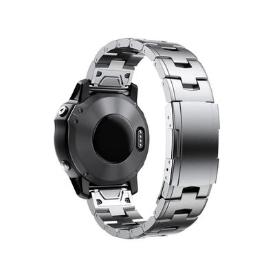 22mm 26mm Quick Fit Titanium Metal Watch Band Bracelet fit For Garmin Fenix 7X 7/6 Pro / 5 Plus/Instinct/Epix Strap Wristband (Color : Silver, Size : 22mm Fenix 5 5Plus)