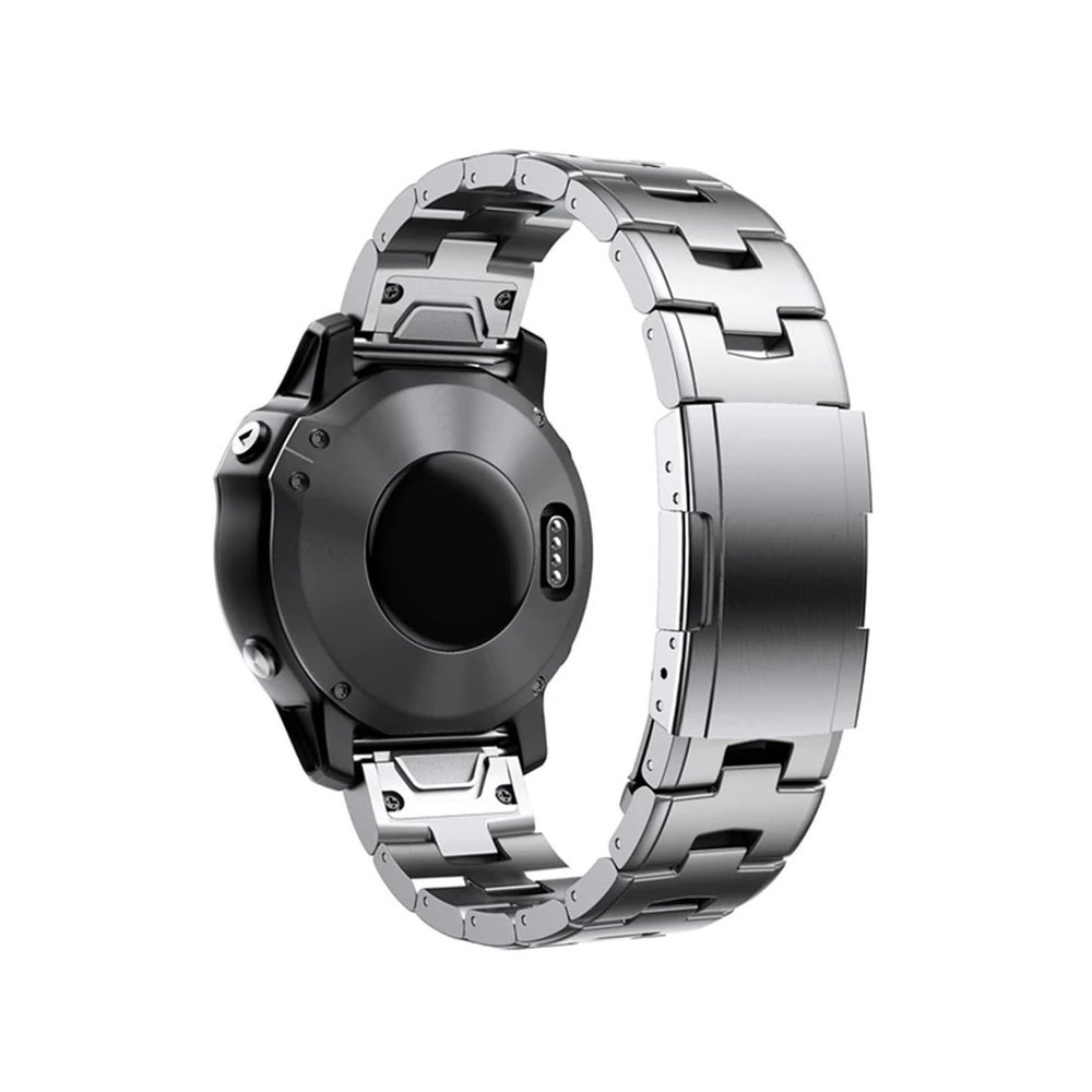 22mm 26mm Quick Fit Titanium Metal Watch Band Bracelet fit For Garmin Fenix 7X 7/6 Pro / 5 Plus/Instinct/Epix Strap Wristband (Color : Silver, Size : 22mm Fenix 5 5Plus)