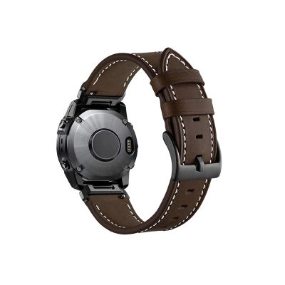 22mm 26mm Quickfit Leather Smart Watch Strap fit For Garmin Epix Gen 2 Instinct 2X fit For Fenix 7X 7 6X 6 Pro 5 5X Plus Bracelets Watchband (Color : Coffee, Size : 26mm Fenix 7X(51mm))