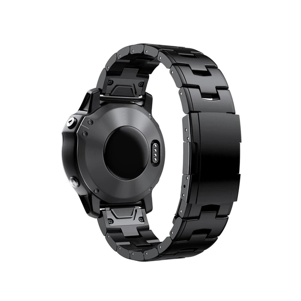 22mm 26mm Quick Fit Titanium Metal Watch Band Bracelet fit For Garmin Fenix 7X 7/6 Pro / 5 Plus/Instinct/Epix Strap Wristband (Color : Black, Size : 22mm Instinct 1 2)