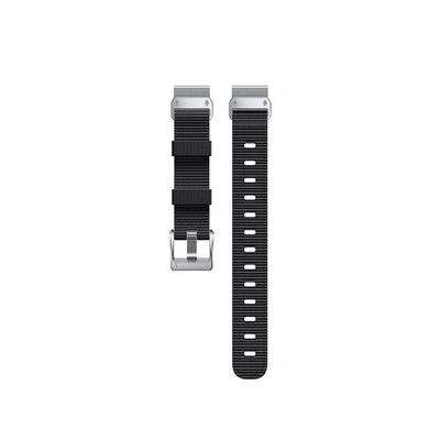 22mm Nylon Quick Release Strap Wristband fit For Garmin Fenix5/5Plus/6/6Pro/7/Instinct Easy Fit Watch Band Replaceable Bracelet (Color : Black silver buckle, Size : Fenix5 5Plus 6 6Pro)