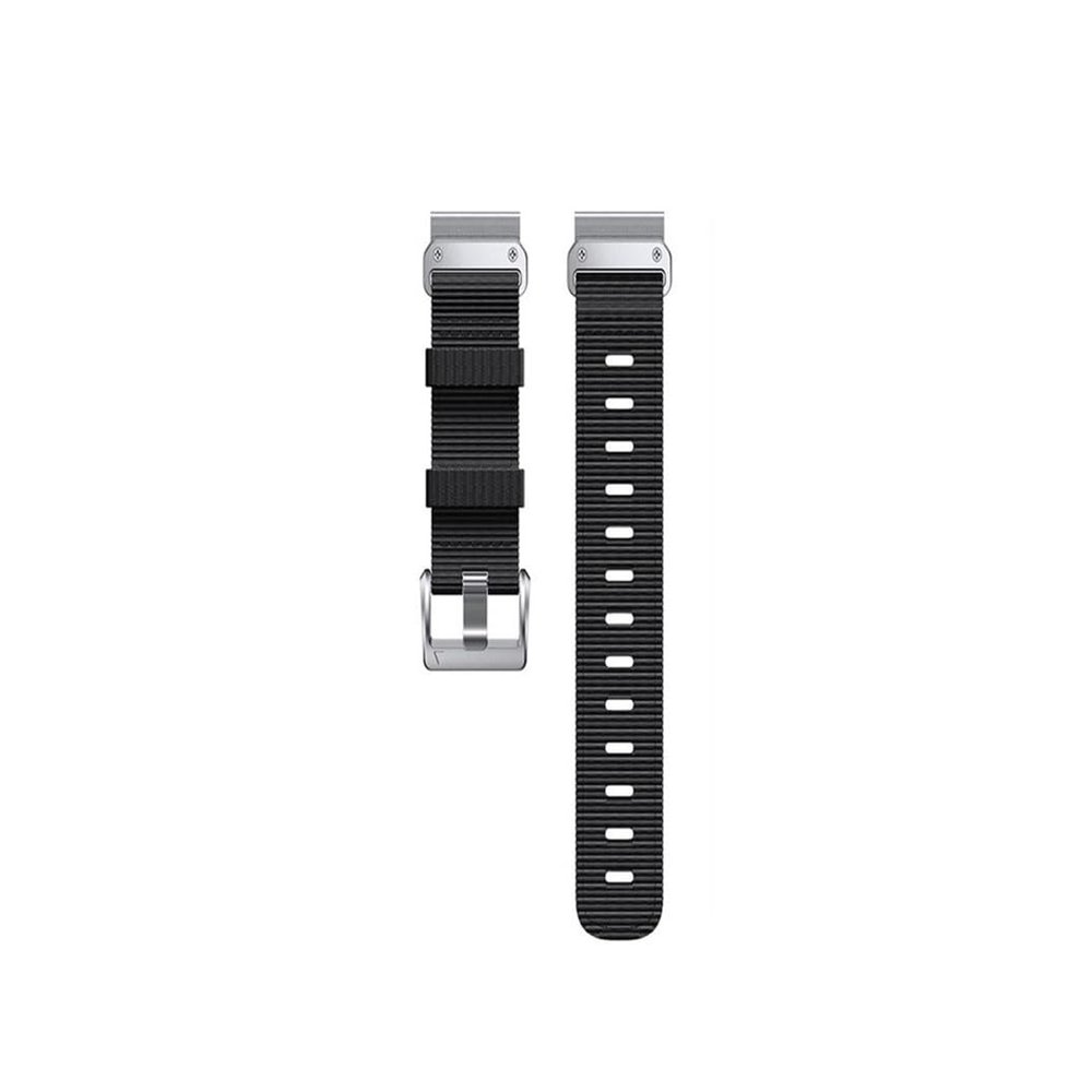 22mm Nylon Quick Release Strap Wristband fit For Garmin Fenix5/5Plus/6/6Pro/7/Instinct Easy Fit Watch Band Replaceable Bracelet (Color : Black silver buckle, Size : Fenix5 5Plus 6 6Pro)