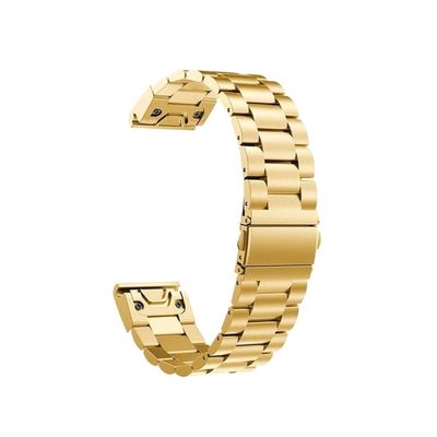 20 22 26MM QuickFit Stainless Steel Strap band fit for Garmin Fenix 5 5X 5S 6X 6S 6 3HR fit for Fenix7 7x 7s 945 955 Metal Watch Band Correa (Color : Gold, Size : 20mm Fenix 7S 6S 5S)