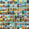 100 PCS World-Famous Landmarks Travel Stickers Waterproof Sticker Set for Water Bottles Stickers Luggage Laptop Bike Nature Stickers Teens Girls Kids Adults World Stickers (4Sheets/25Pcs) view 1