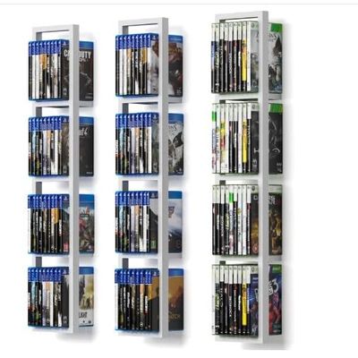 YINZINR 3 Pcs Wall Mount Display Rack. 34 inch CD DVD Rack Album Display Shelves Video Game Organizer Wall Bookcase