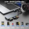6 in 1 CFexpress Type B Card Reader, Multi CF Express Reader for CFexpress Type B/SD/TF/CF/XD/MS, USB 3.2 Gen 2 10Gbps CFexpress Adapter Memory Card Reader Compatible with Windows/Mac/Linux/Android view 2