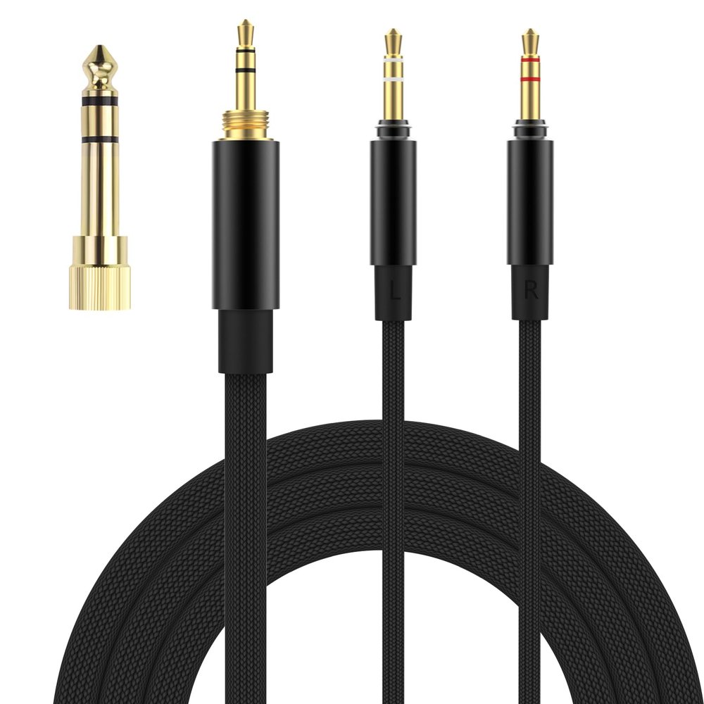 3m/9.8FT Replacement Upgrade Audio Cable Compatible with Beyerdynamic T1 2nd / T5P 2nd / T5 3rd Generation Headphones, 3.5mm Aux Cord with 6.35mm Adapter