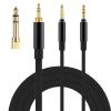 3m/9.8FT Replacement Upgrade Audio Cable Compatible with Beyerdynamic T1 2nd / T5P 2nd / T5 3rd Generation Headphones, 3.5mm Aux Cord with 6.35mm Adapter view 1