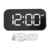 Xcello Digital Alarm Clock Large USB Rechargeable Mirror Electronic Desktop Clock, Ideal for Bedroom, Living Room, Office.(A-White) view 2