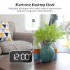 Xcello Digital Alarm Clock Large USB Rechargeable Mirror Electronic Desktop Clock, Ideal for Bedroom, Living Room, Office.(A-White) view 4