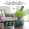Xcello Digital Alarm Clock Large USB Rechargeable Mirror Electronic Desktop Clock, Ideal for Bedroom, Living Room, Office.(B-Black) view 4