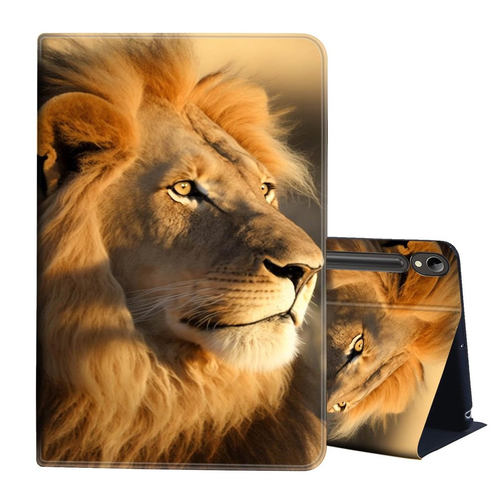 AIRWEE for Samsung Galaxy Tab S9 FE Case 10.9 inch, PU Leather Africa Animals Lion Cover Multi Angle Stand Auto Sleep/Wake for Samsung Galaxy S9 FE Tablet Case with Pen Holder fit Galaxy Tab S9 11"