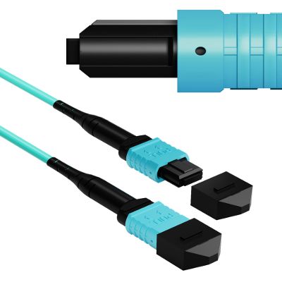 VANDESAIL MPO to MPO Fiber Cable, OM3 Type B 12 Cores Fiber Patch Cable 10GB LSZH Multimode MTP Compatible for QSFP Transceiver -3FT(0.9M