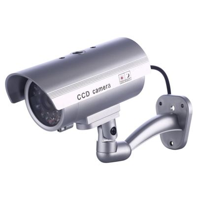 ulafbwur Fake Surveillance Camera Lightweight Dummy Imitation CCTV Security Camera Protective Effective Silver