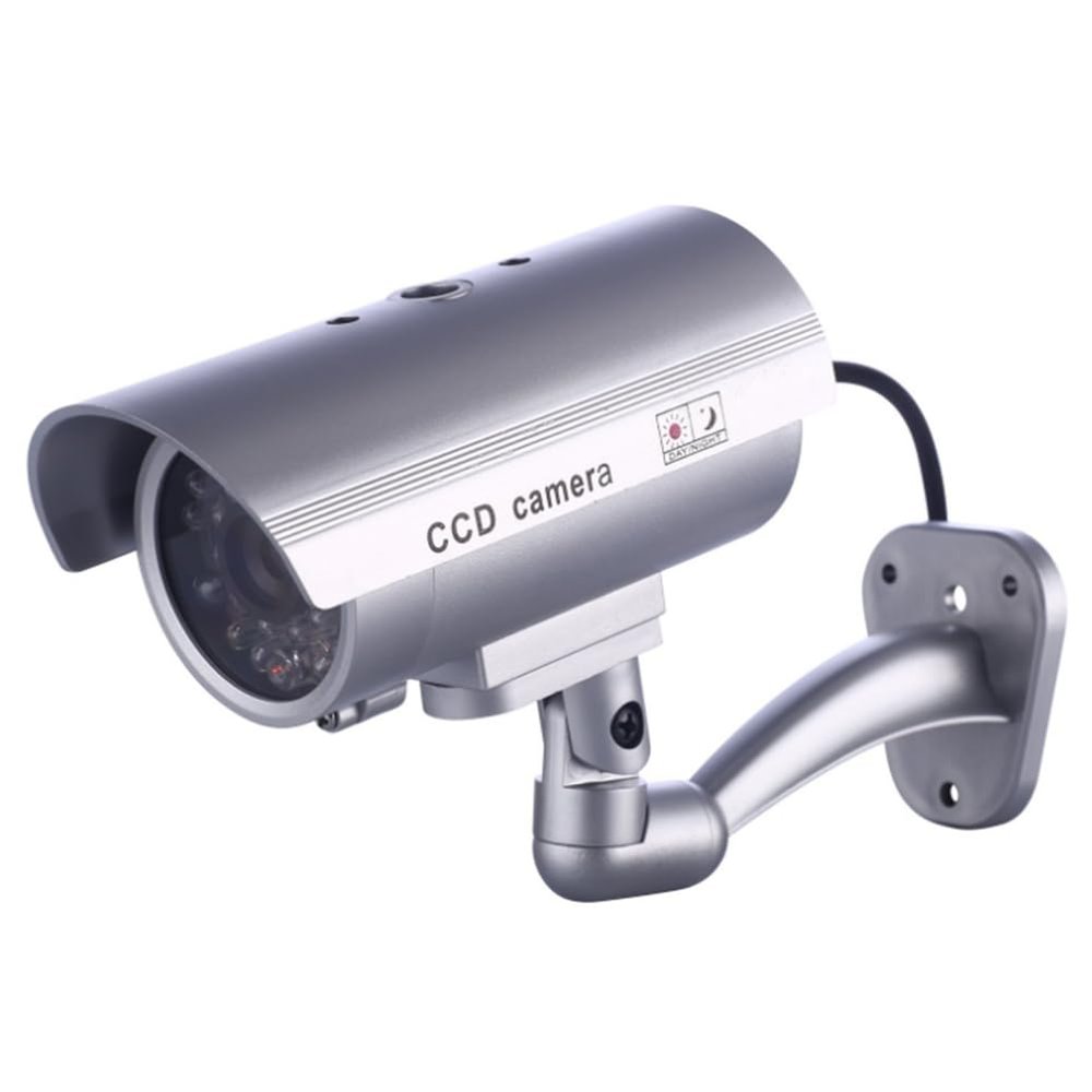 ulafbwur Fake Surveillance Camera Lightweight Dummy Imitation CCTV Security Camera Protective Effective Silver