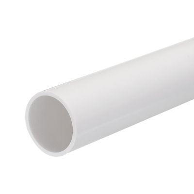 MECCANIXITY PVC Rigid Tube Round Pipe Tubing Hardware Tubing 28mm ID 32mm OD 20cm/8" Length White High Impact for Water Pipe, Crafts