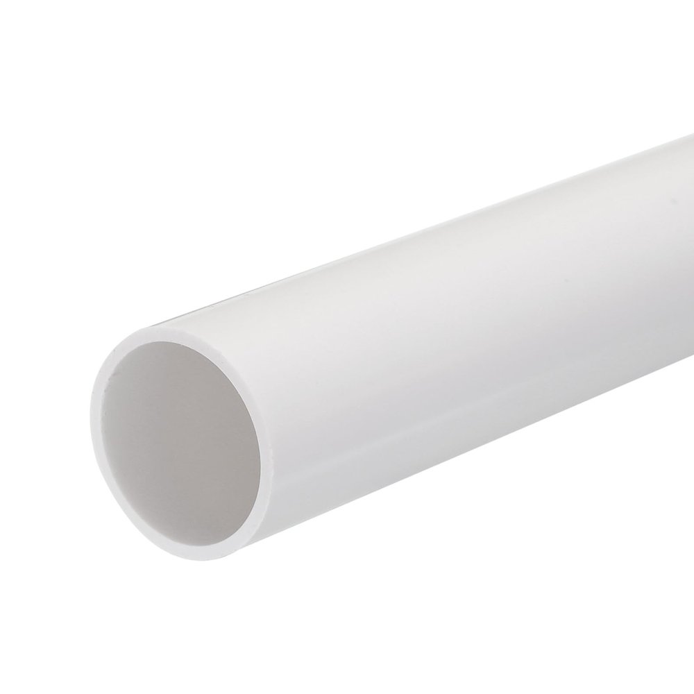 MECCANIXITY PVC Rigid Tube Round Pipe Tubing Hardware Tubing 28mm ID 32mm OD 20cm/8" Length White High Impact for Water Pipe, Crafts