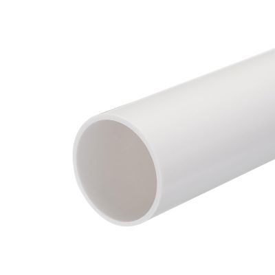 MECCANIXITY PVC Rigid Tube Round Pipe Tubing Hardware Tubing 45.2mm ID 50mm OD 20cm/8" Length White High Impact for Water Pipe, Crafts