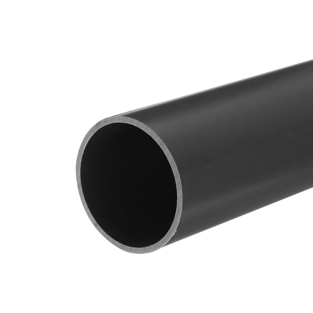 MECCANIXITY PVC Rigid Tube Round Pipe Tubing Hardware Tubing 45.2mm ID 50mm OD 20cm/8" Length Light Grey High Impact for Water Pipe, Crafts