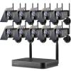Kittyhok Solar System Camera System Outdoor Wireless, 10pcs Black 2K Wireless Outdoor Security Camera, Solar Power, Human Detection, Spotlight, 10CH NVR, Local Storage, No Monthly Fee view 1